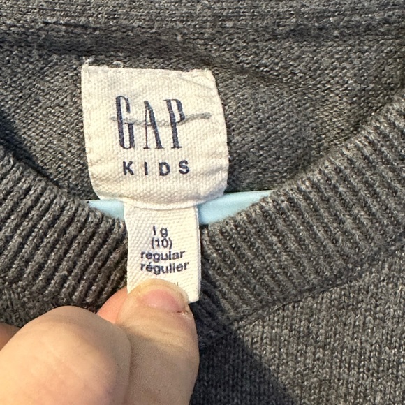 Gap- charcoal grey v neck knit sweater - Picture 3 of 4